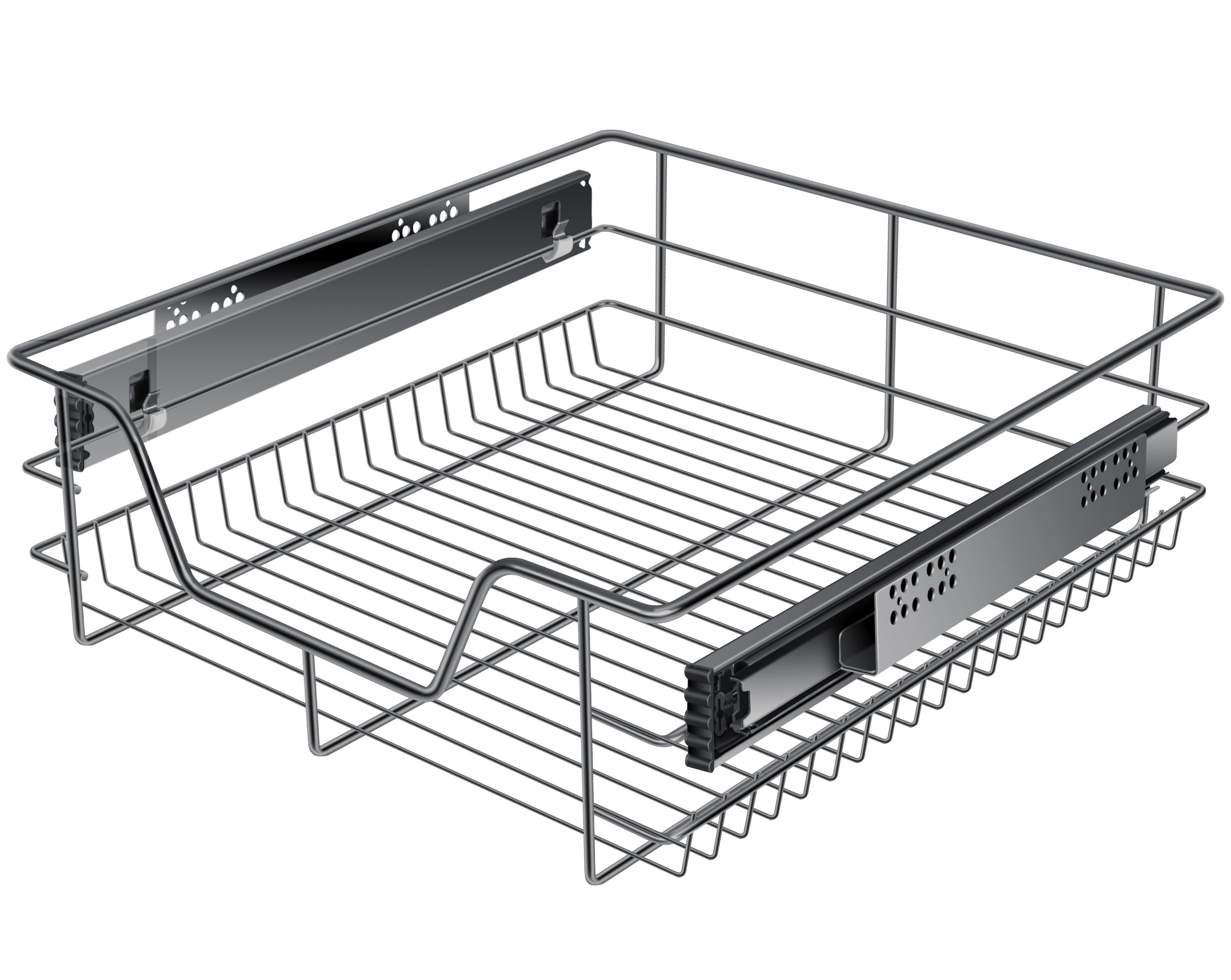KESSER&reg; Teleskopschublade 30-60cm Schrankbreite verchromt aus Edelstahl Schubladeneinsatz f&uuml;r K&uuml;chenschrank Korbauszug Schrankauszug 