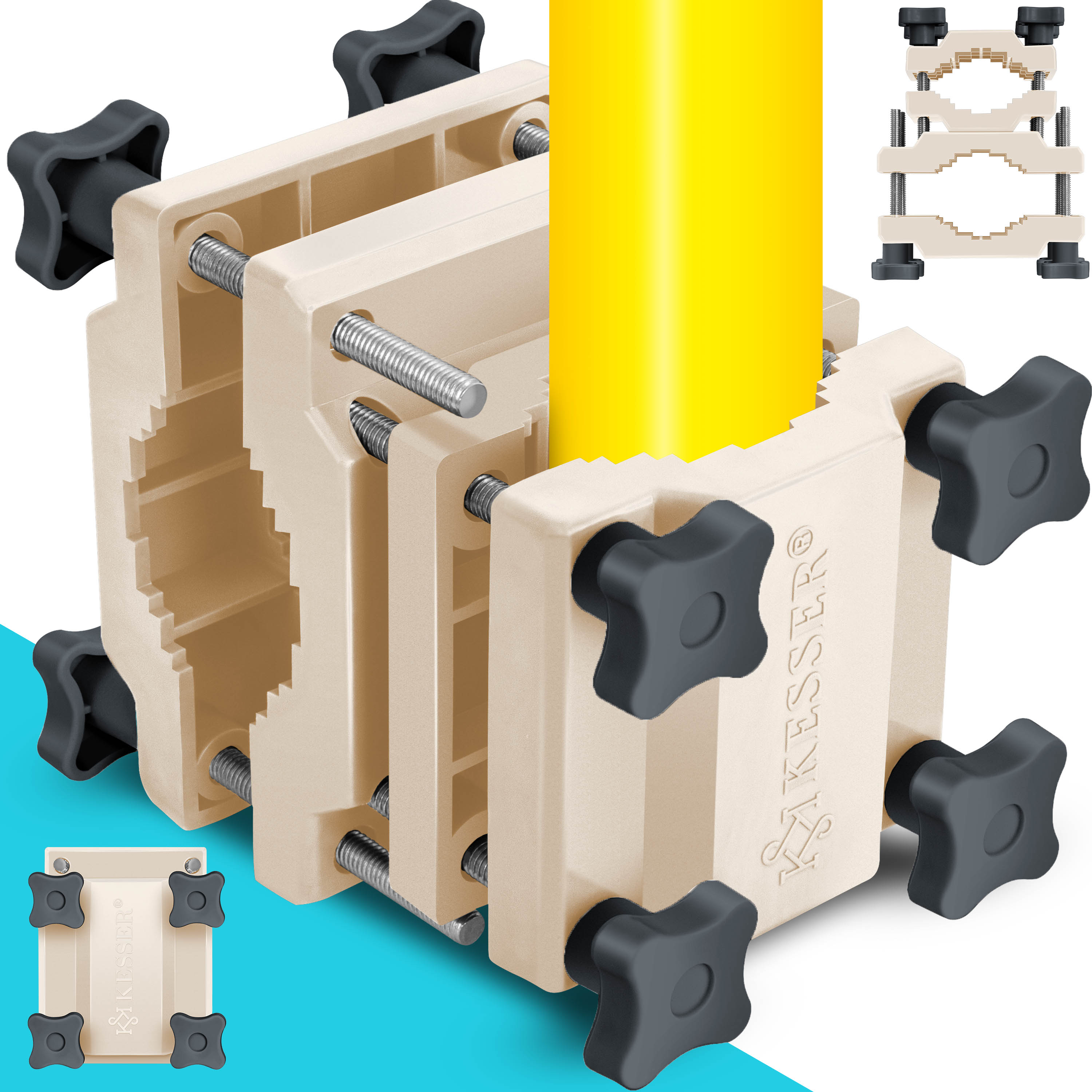 KESSER&reg; Premium Sonnenschirmhalter Universal Balkongel&auml;nder - Schirmst&auml;nder f&uuml;r eckige und runde Schirme | Balkon Terrasse Sonnenschirm Halterung hohe Flexibilit&auml;t  | Starke Klemmkraft 
