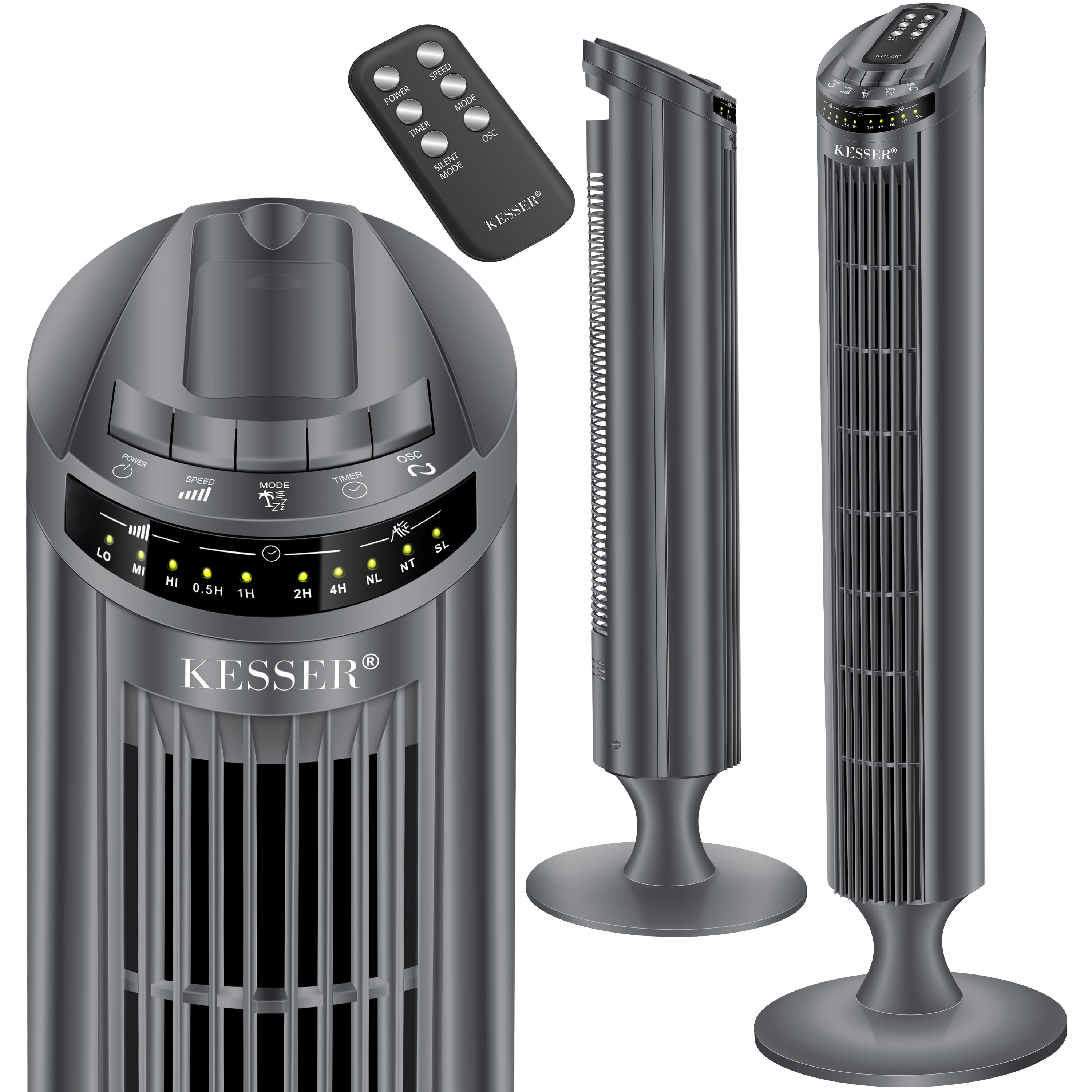 KESSER Turmventilator FERNBEDIENUNG Ventilator LED Display Standventilator Klimaanlage 