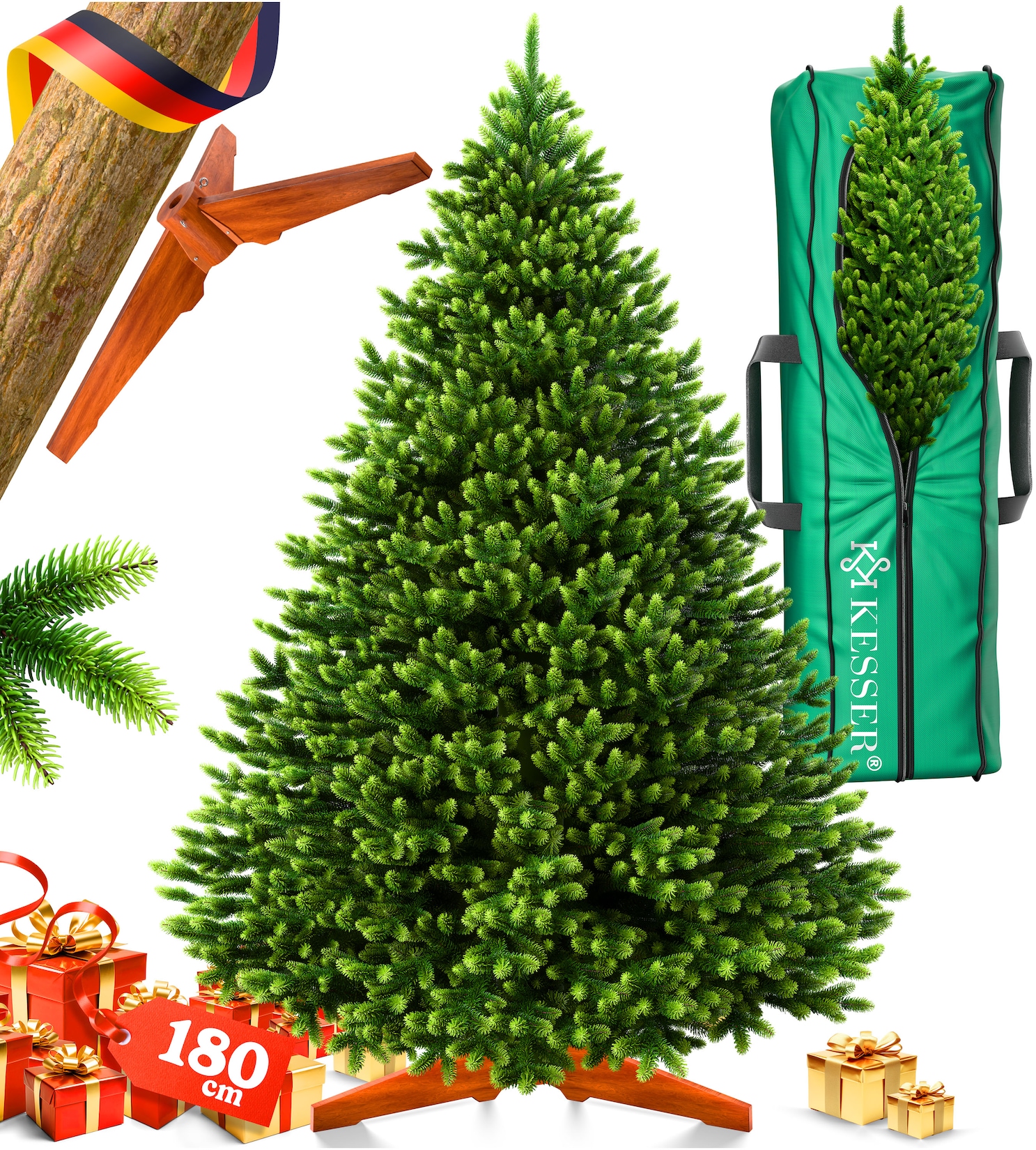 KESSER® Weihnachtsbaum künstlich, unglaublich Realistisch, naturgetreuer Tannenbaum, dichte Zweige, kein Nadeln, realistischer Pine Tree, …