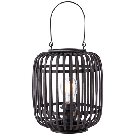 BRILLIANT Lampe, E27, (nicht 27cm bei bestellen Marktkauf Tischleuchte Woodrow holz dunkel/schwarz, A60, online Metall/ Bambus, enthalten) 60W,Normallampen 1x