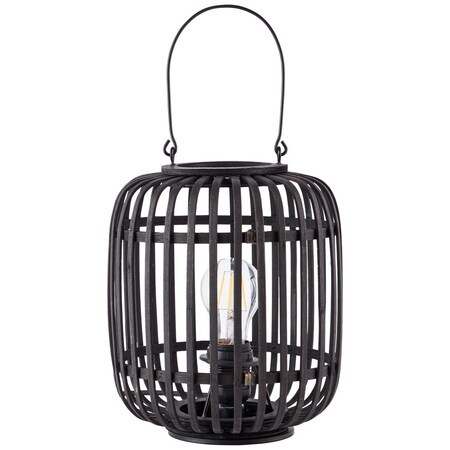 BRILLIANT Lampe, (nicht online E27, 27cm holz enthalten) Metall/ Tischleuchte dunkel/schwarz, Woodrow Bambus, bestellen 1x bei Marktkauf A60, 60W,Normallampen
