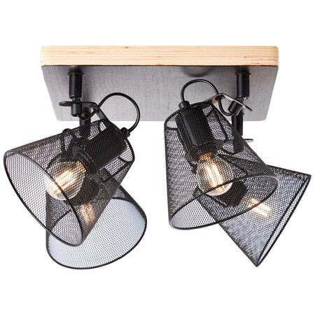 BRILLIANT Lampe, Whole Spotplatte 4flg schwarz/holzfarbend, Metall/Holz, 4x  D45, E14, 40W,Tropfenlampen (nicht enthalten) bei Marktkauf online bestellen
