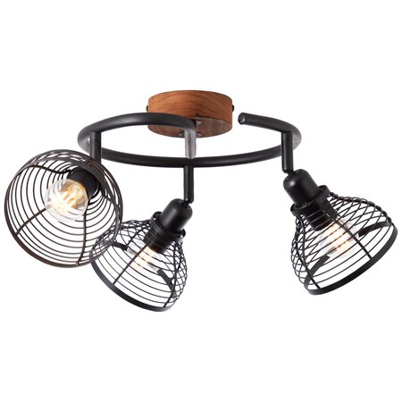 BRILLIANT Lampe, Avia Spotspirale 3flg 3x Metall/Holz, bestellen online schwarz/holzfarbend, E14, bei 40W,Tropfenlampen enthalten) D45, (nicht Marktkauf