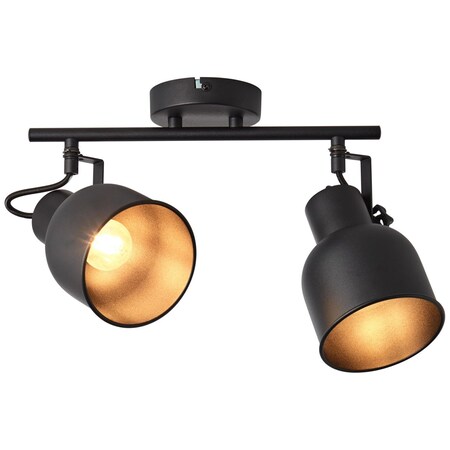 enthalten) BRILLIANT Lampe, online sand 2flg bei 2x D45, Spotrohr Metall, (nicht bestellen 18W,Tropfenlampen Marktkauf Rolet schwarz, E14,
