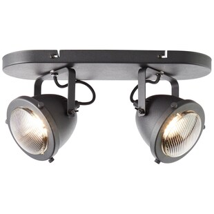 BRILLIANT Lampe, Carmen Spotbalken 2flg schwarz korund, Metall/Glas, 2x PAR51, GU10, 5W,Reflektorlampen (nicht enthalten) 