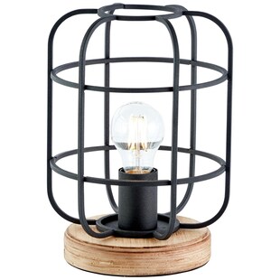 BRILLIANT Lampe, Gwen Tischleuchte antik holz/schwarz korund, Metall/Holz, 1x A60, E27, 40W,Normallampen (nicht enthalten) 