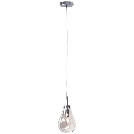 1flg E14, D45, 1x bestellen Glas/Metall, online BRILLIANT Pendelleuchte enthalten) Lampe, Marktkauf Drops bei (nicht 25W,Tropfenlampen rauchglas/chrom,