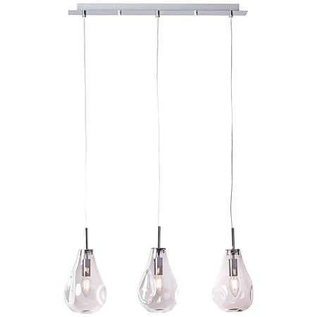 BRILLIANT Lampe, Drops Pendelleuchte 3flg rauchglas/chrom, Glas/Metall, 3x  D45, E14, 25W,Tropfenlampen (nicht enthalten) bei Marktkauf online bestellen