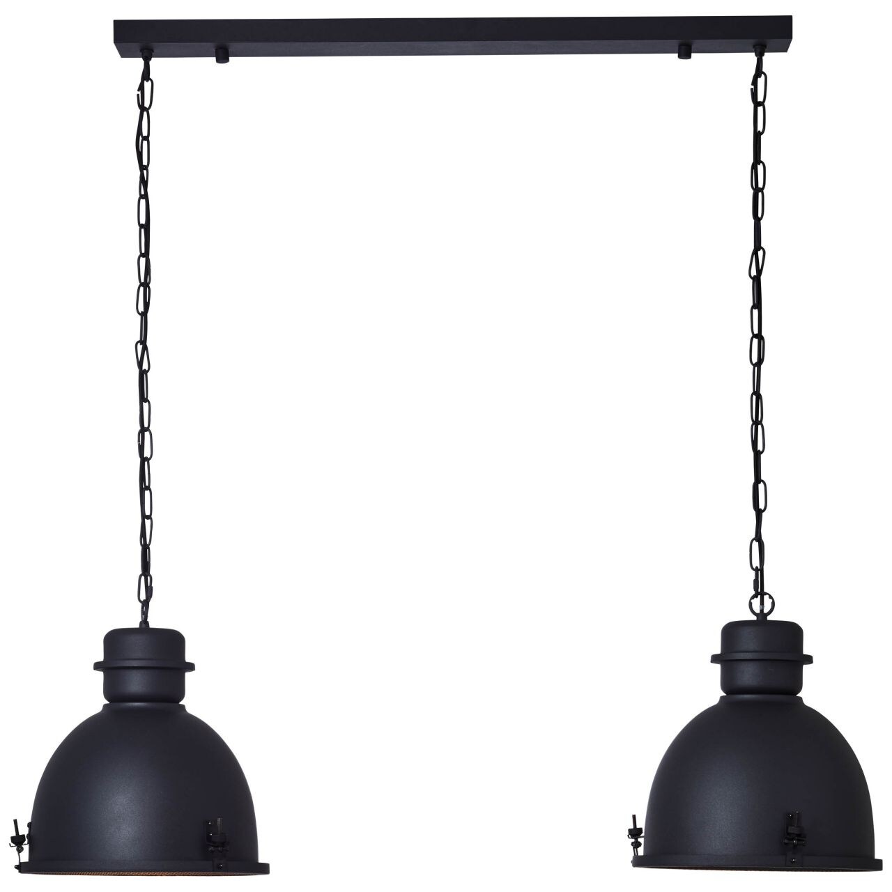 BRILLIANT Lampe, Kiki Pendelleuchte 2flg schwarz korund, Metall, 2x A60, E27, 52W,Normallampen (nicht enthalten) 