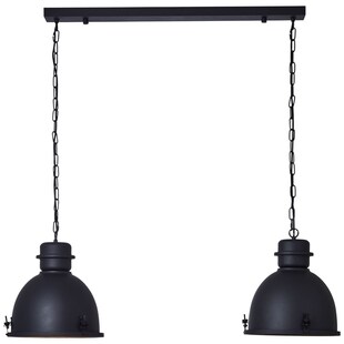 BRILLIANT Lampe, Kiki Pendelleuchte 2flg schwarz korund, Metall, 2x A60, E27, 52W,Normallampen (nicht enthalten) 