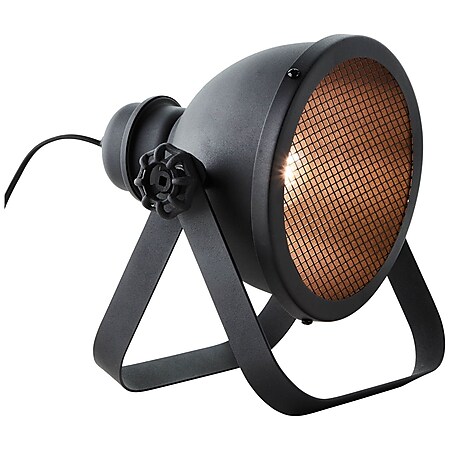 BRILLIANT Lampe, Kiki Tischleuchte schwarz korund, Metall, 1x A60, E27, 28W,Normallampen (nicht enthalten) 