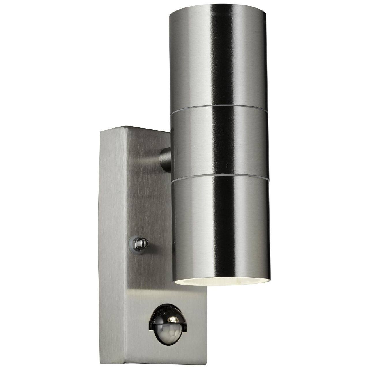 BRILLIANT Lampe, Hanni Au&szlig;enwandleuchte 2flg Bewegungsmelder edelstahl, Edelstahl, 2x PAR51, GU10, 18W,Reflektorlampen (nicht enthalten) 