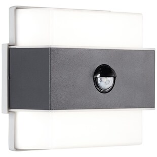BRILLIANT Lampe, Archie LED Außenwandleuchte Bewegungsmelder anthrazit, Metall/Kunststoff, 1x 7.5W LED integriert, (650lm, 4000K), A 