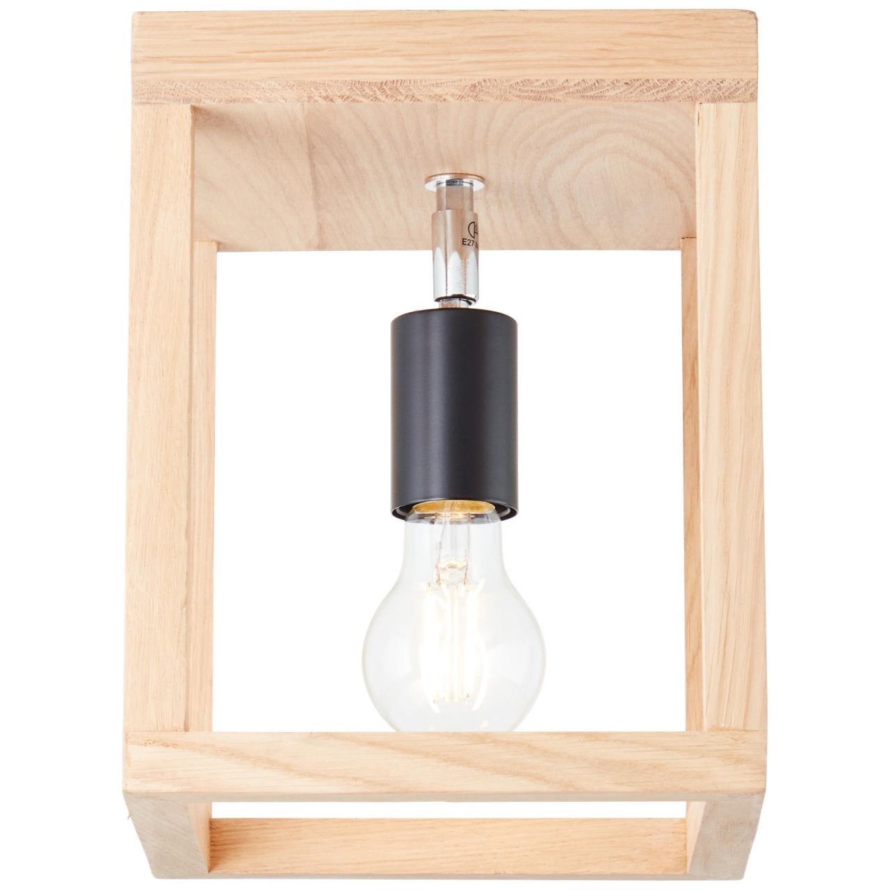 BRILLIANT Lampe, Nerea Deckenleuchte 1flg eiche ge&ouml;lt, Holz/Metall, 1x A60, E27, 15W,Normallampen (nicht enthalten) 