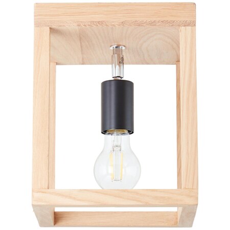 BRILLIANT Lampe, 1x 15W,Normallampen enthalten) 1flg eiche A60, (nicht Marktkauf online Deckenleuchte bestellen bei geölt, Nerea E27, Holz/Metall