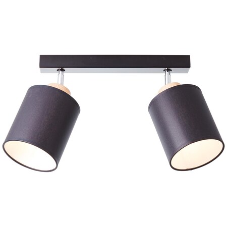 BRILLIANT Lampe, Vonnie Spotbalken 2flg schwarz/holzfarbend, Metall/Holz/ Textil, 2x A60, E27, 25W,Normallampen (nicht enthalten) bei Marktkauf  online bestellen | Deckenlampen