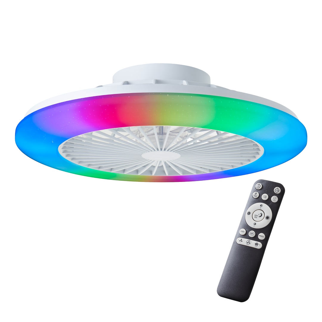 Brilliant LED Deckenleuchte mit Ventilator, 49 cm &Oslash; - RGB Frontlicht & CCT Zentralbeleuchtung, inkl. Fernbedienung, dimmbar & Farbwechsel 