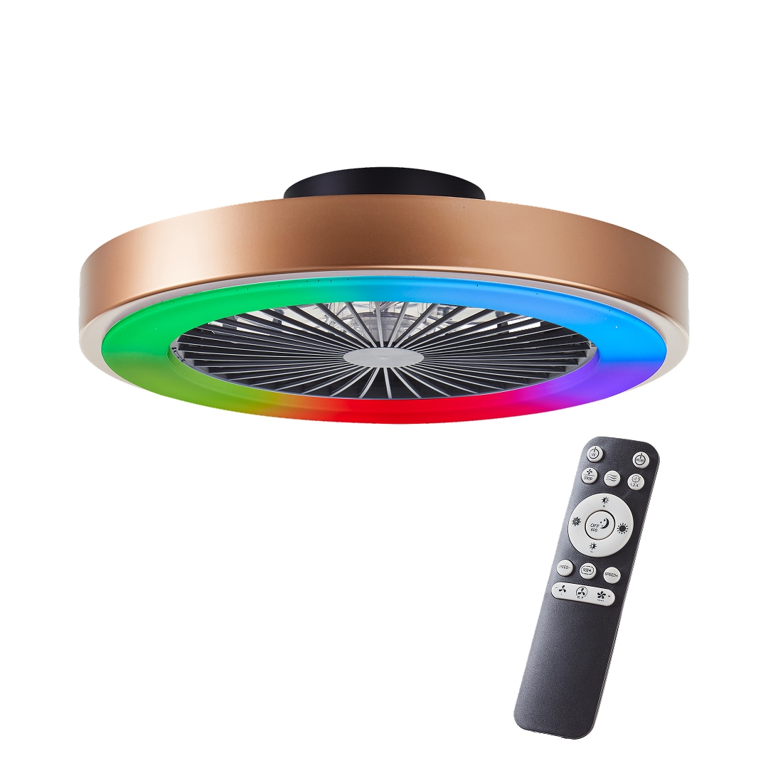 Brilliant LED Deckenventilator mit Beleuchtung - RGB & CCT, dimmbar, &Oslash; 49 cm, inkl. Fernbedienung 