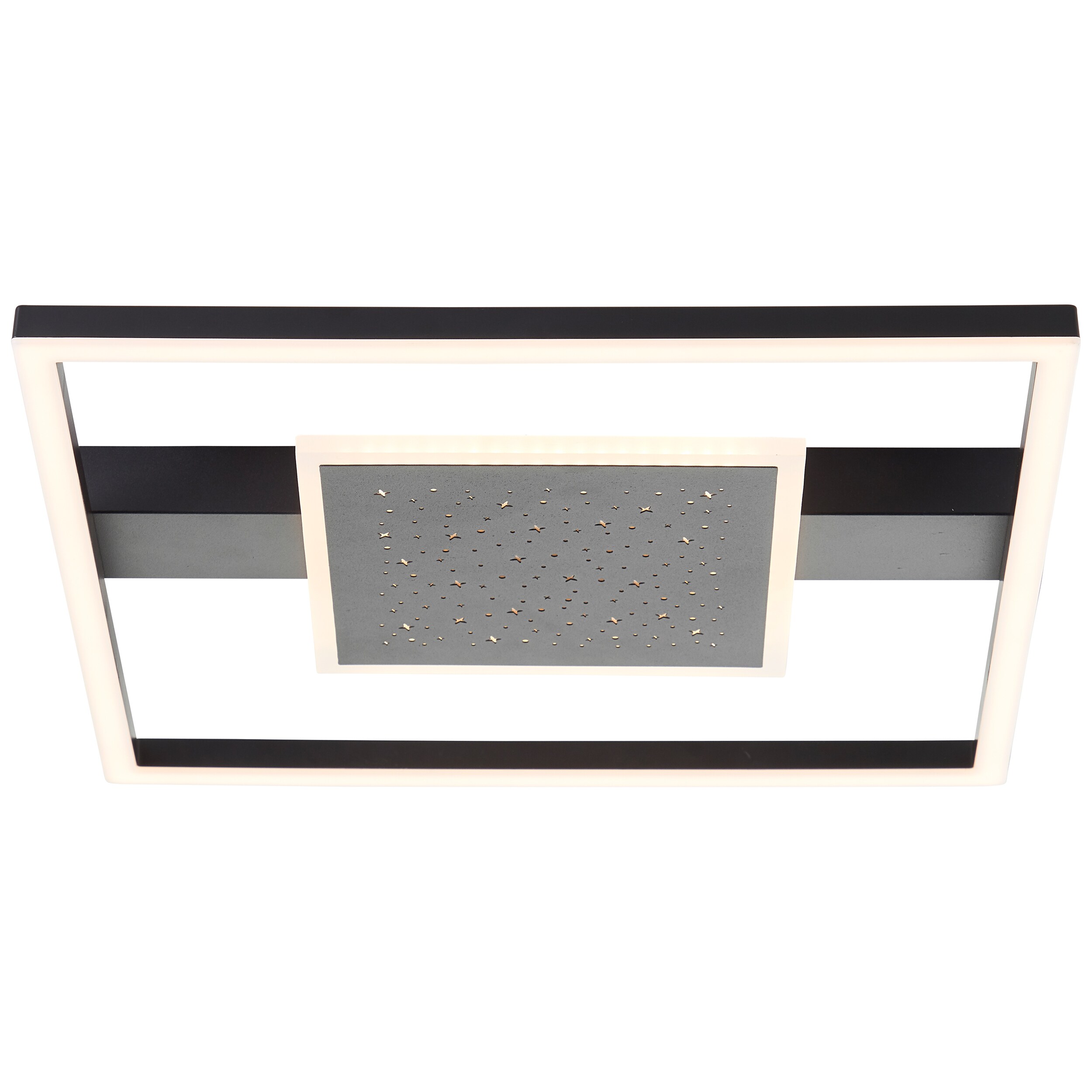 Brilliant LED Deckenleuchte Reno 37 x 37 cm , 3500 lm , 3000 K , Sternenglanz , schwarz 