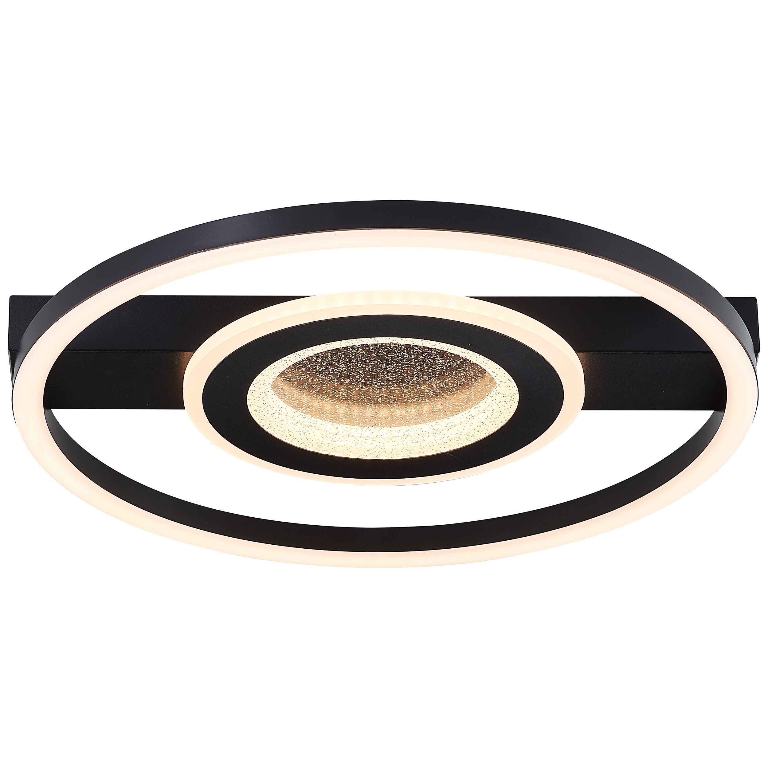 Brilliant LED Deckenleuchte Queens 37 x 37 cm , 2400 lm , 3000 K , Glitzereffekt , schwarz 