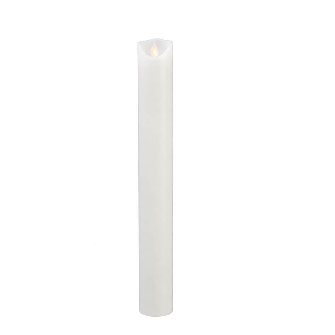 Star Trading LED Stumpenkerze M-Twinkle , Echtwachs , Timer , Wei&szlig; 40cm 