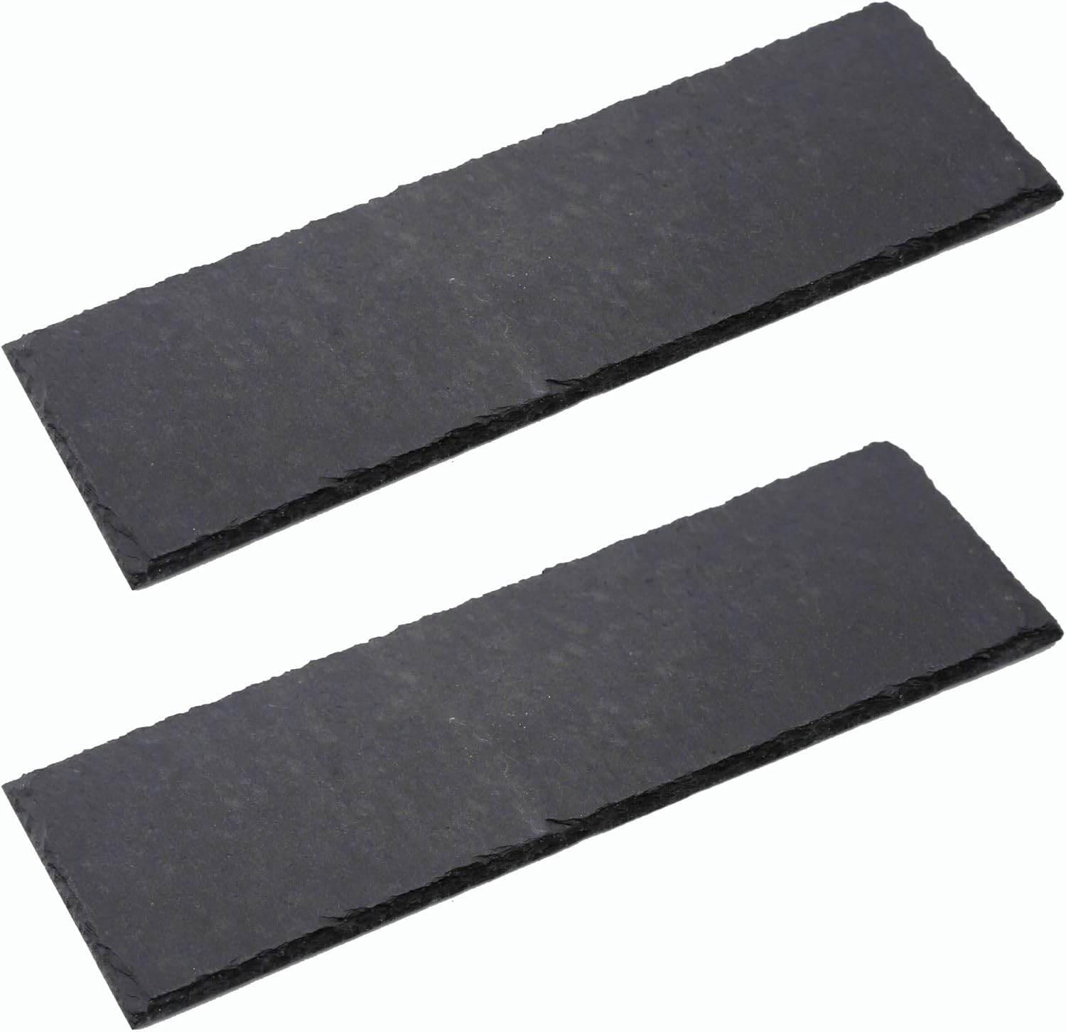 2x Schieferplatten I rechteckig I 40x15x0,5 cm I Schiefer Platten Schieferteller Servierteller Servierplatten Schiefer Teller Set 
