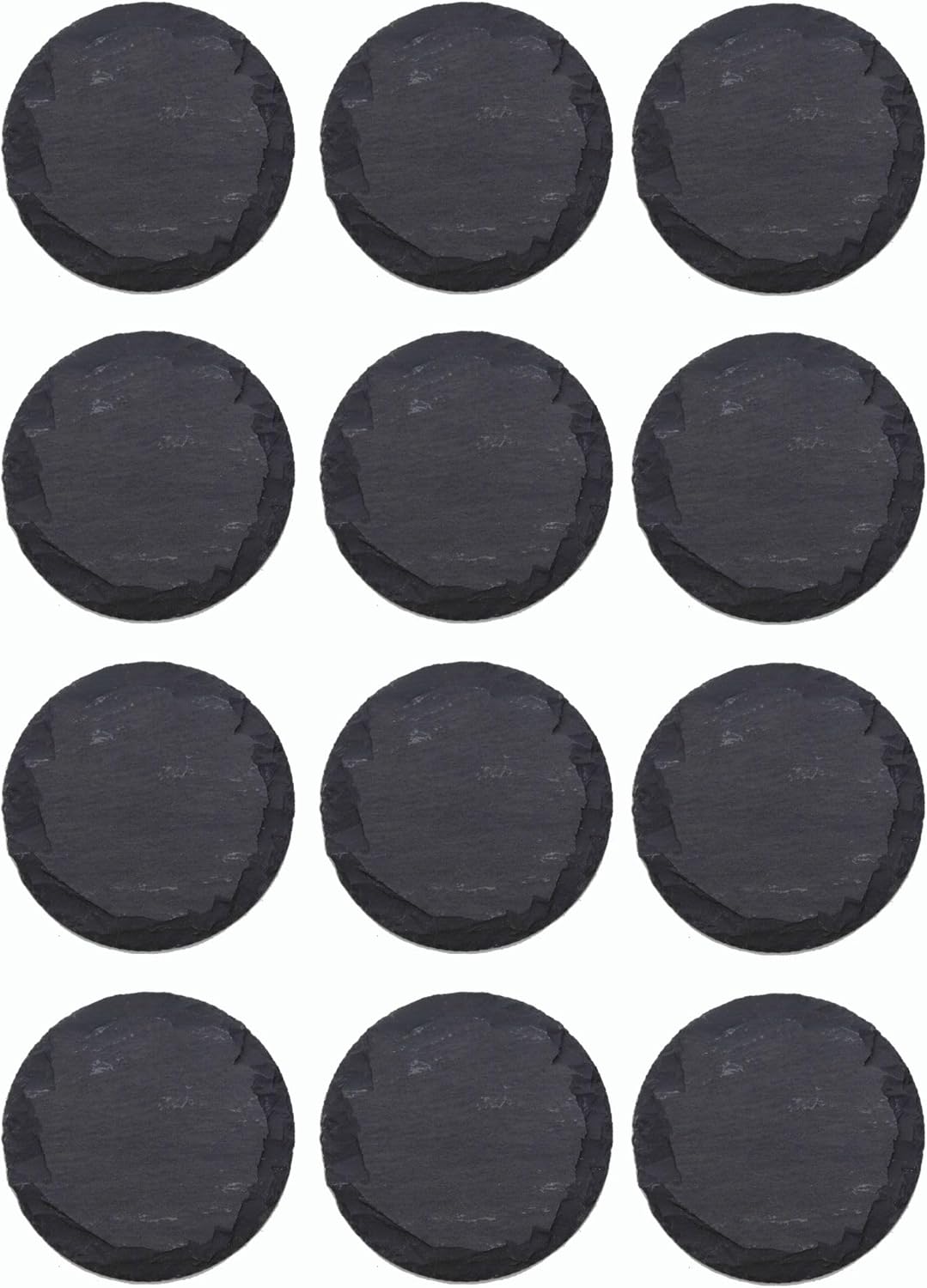12x Schieferplatten rund 15cm Durchmesser Sushi Deko Servierplatten lang Schieferplatten Untersetzer Tischplatz Kerzenteller 