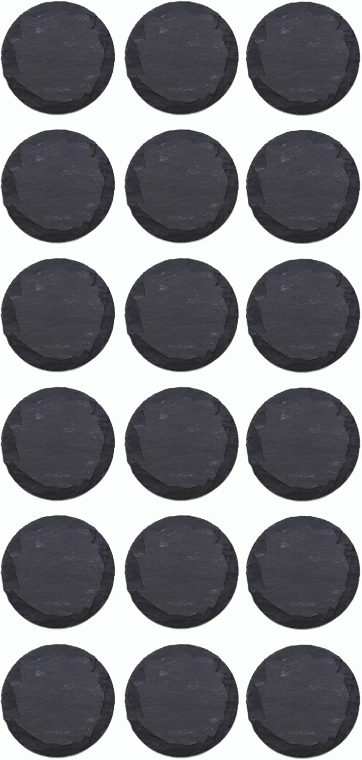 12x Schieferplatten I rund I 25x0 ,5 cm I Platzdeckchen Schiefer Schneidebrett Schiefer Platzteller Buffet Servierplatte Deko Platte 