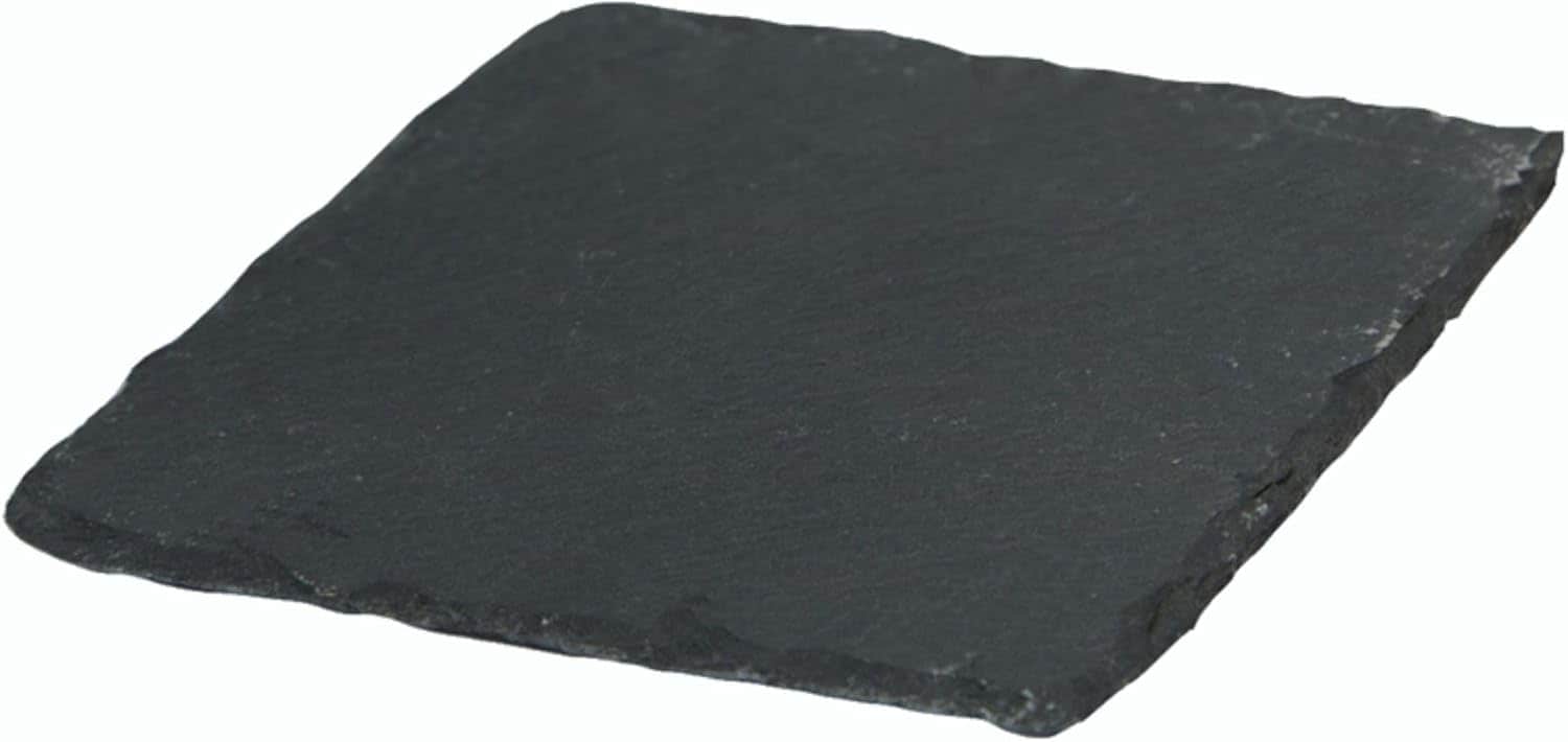 Schieferplatte quadratisch I 20x20x0,5 cm I Schiefer Platte Schieferteller Servierteller Servierplatte Schiefer Steinplatte Fr&uuml;hst&uuml;cksplatte 