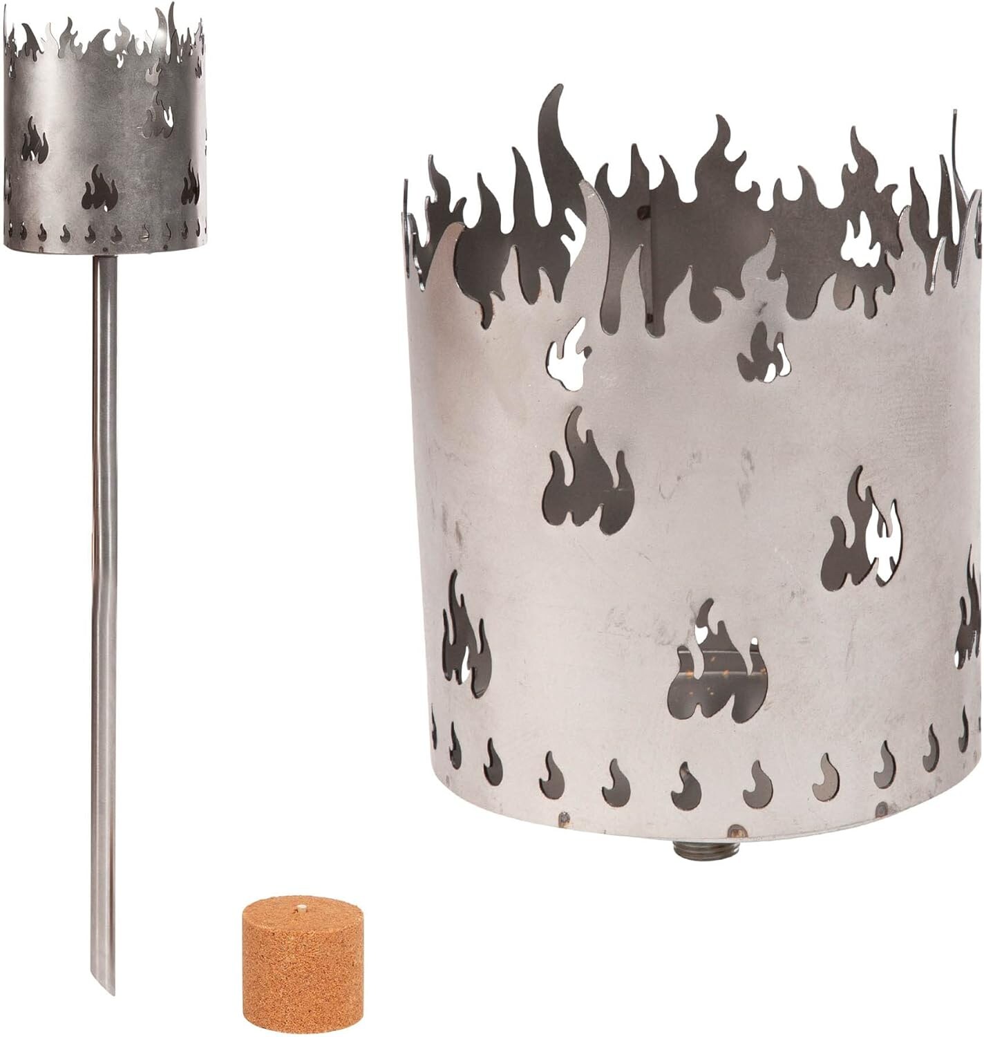 Gartenfackel für draußen Motiv Flamme 1x Brennelement - Holzspäne mit Wachs - Schwedenfackel Pelletfackel Feuersäule Flammschalen Wachsfackel Gartenleuchte