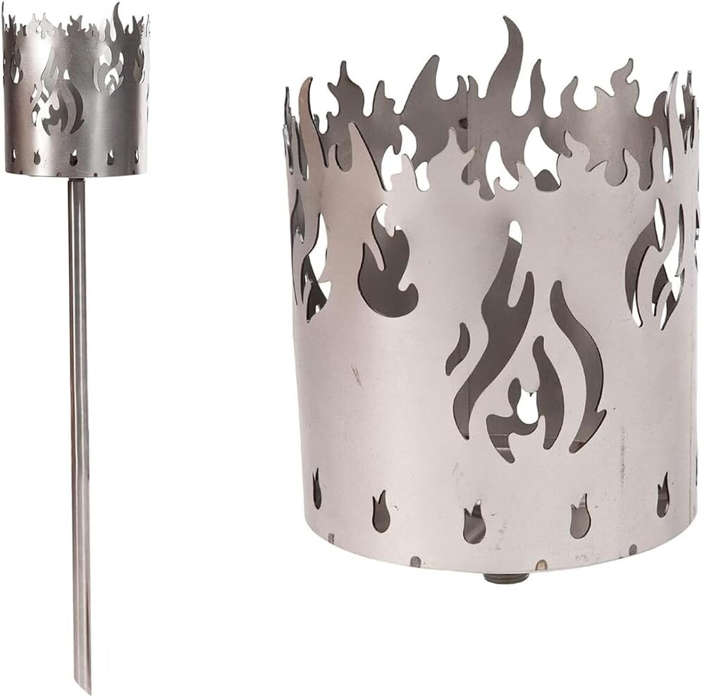 Gartenfackel für draußen Motiv Feuer 1x Brennelement - Holzspäne mit Wachs - Schwedenfackel Pelletfackel Feuersäule Flammschalen Wachsfackel Gartenleuchte