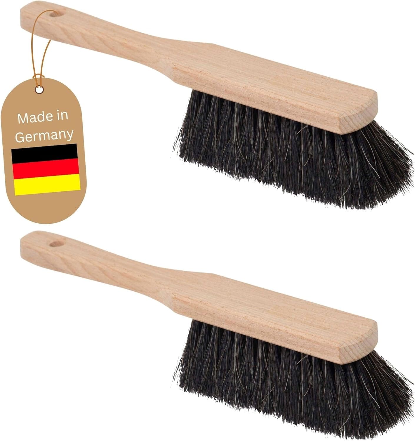 2 St&uuml;ck ROSSHAAR Handfeger Auto Besen weiche Borsten Handbesen Rosshaar Handfeger Klein Besenb&uuml;rste Schneebesen Auto Rosshaarbesen Naturborsten Hand Brush Autohandfeger Weich Handkehrbesen 