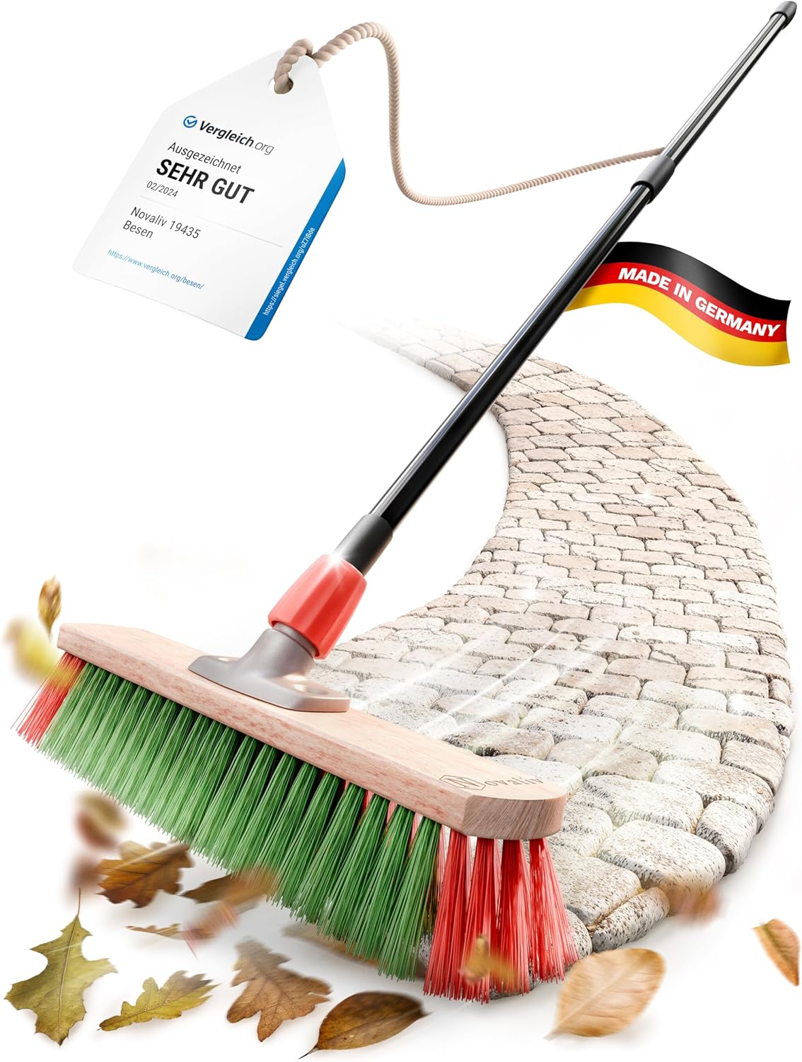 Kehrbesen Besen mit Teleskopstiel Stra&szlig;enbesen mit Stiel Gartenbesen Industriebesen Hofbesen Allzweckbesen (1 , Gartenbesen) 