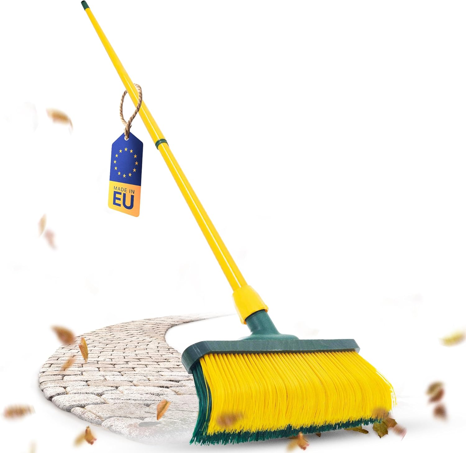 Krallenbesen Set 40 cm Holz mit Teleskopstiel gebogenen Borsten Gartenbesen Stra&szlig;enbesen Kehrbesen Laubbesen (1 , 40 cm Besen mit Stiel) 