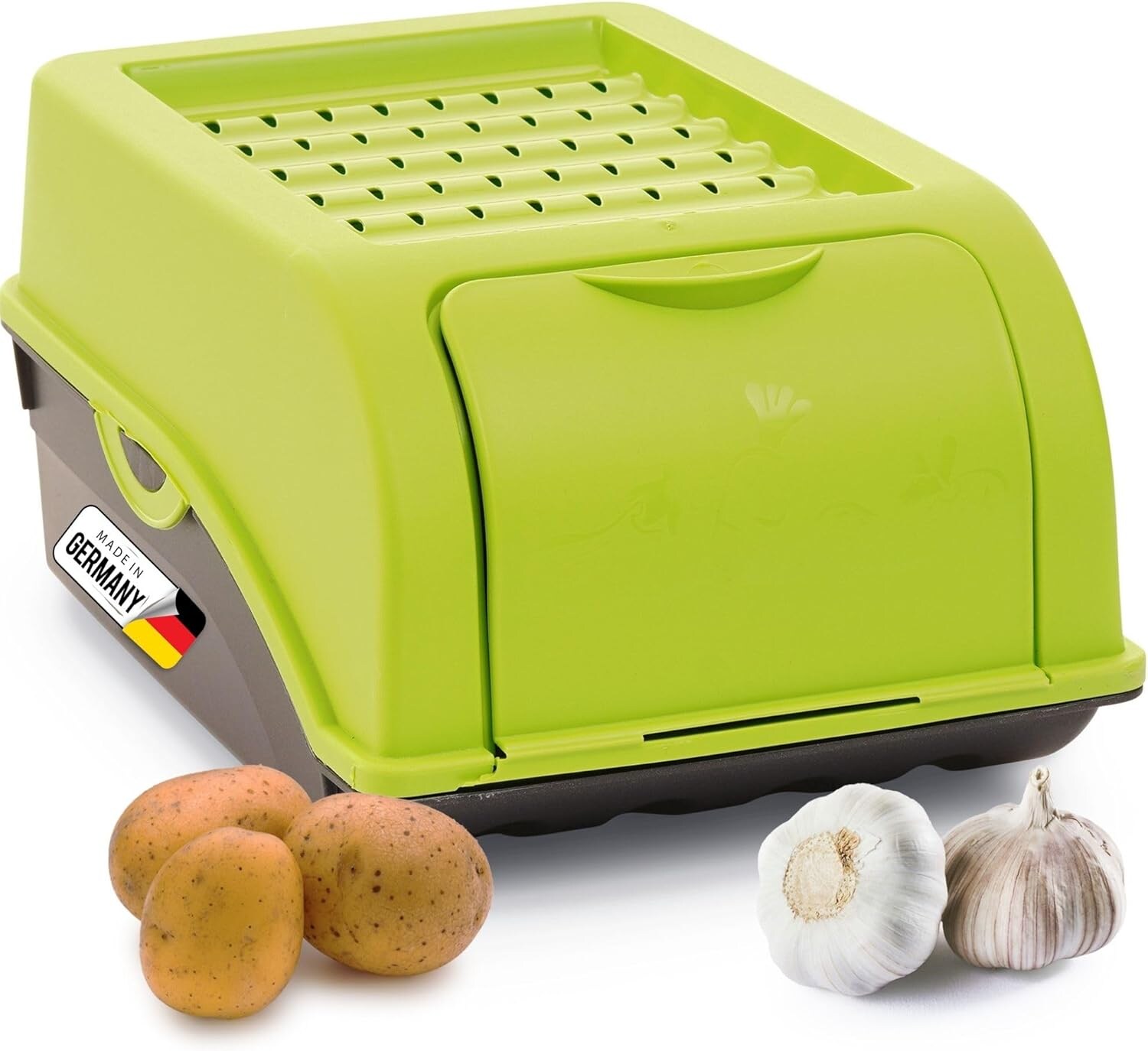 Kartoffel Aufbewahrungsbox   klein    GRÜN   Zwiebelbox   Gemüsebox stapelbar Kartoffelbox Zwiebel Aufbewahrung Kartoffelkorb Obstbehälter Kartoffelkiste Frischhaltedose Möhren