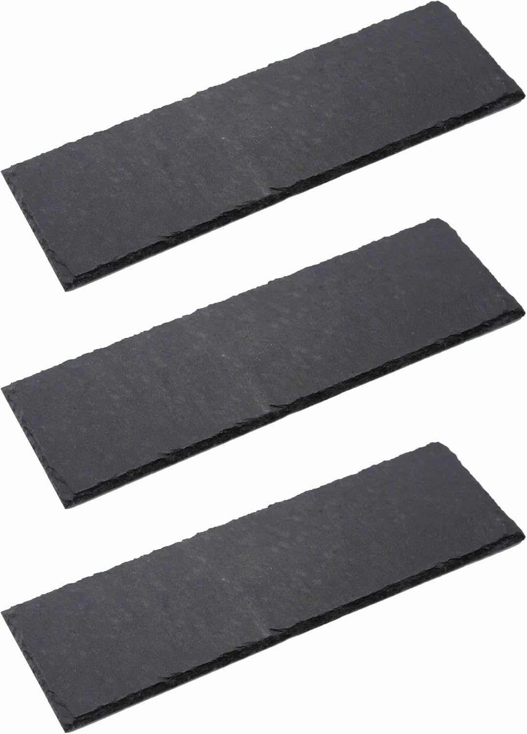 3x Schieferplatten I rechteckig I 40x30x0,5 cm I Sushi Platte Steinteller Schieferplatten Set Schiefer Servierplatten deko Buffet Platten 