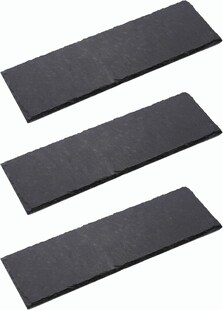 3x Schieferplatten I rechteckig I 40x30x0,5 cm I Sushi Platte Steinteller Schieferplatten Set Schiefer Servierplatten deko Buffet Platten 