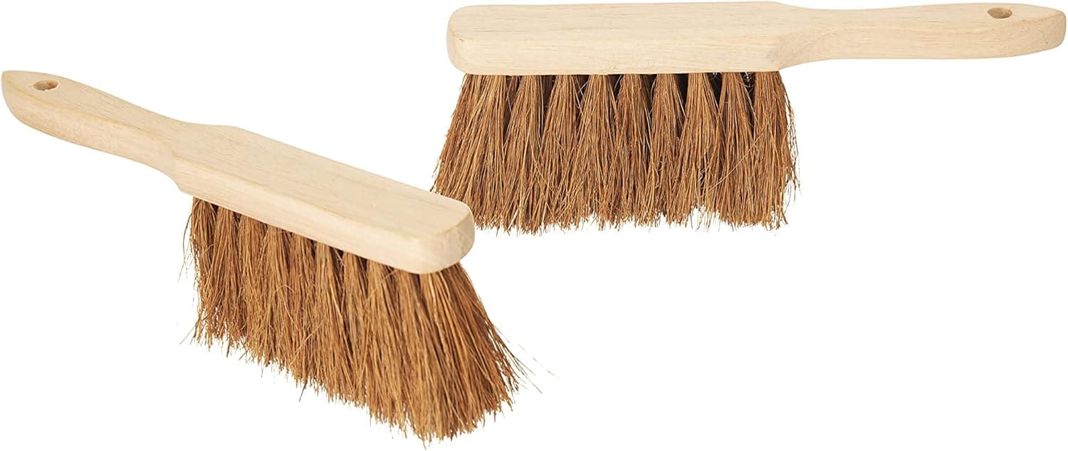 2er Set Handfeger KOKOSBORSTEN Autohandfeger Besen weiche Borsten Kokosfeger Industriehandfeger Auto Schneebesen Holz Hand Brush Handfeger Grob Handfeger Campen Besen Auto Handfeger Drau&szlig;en 