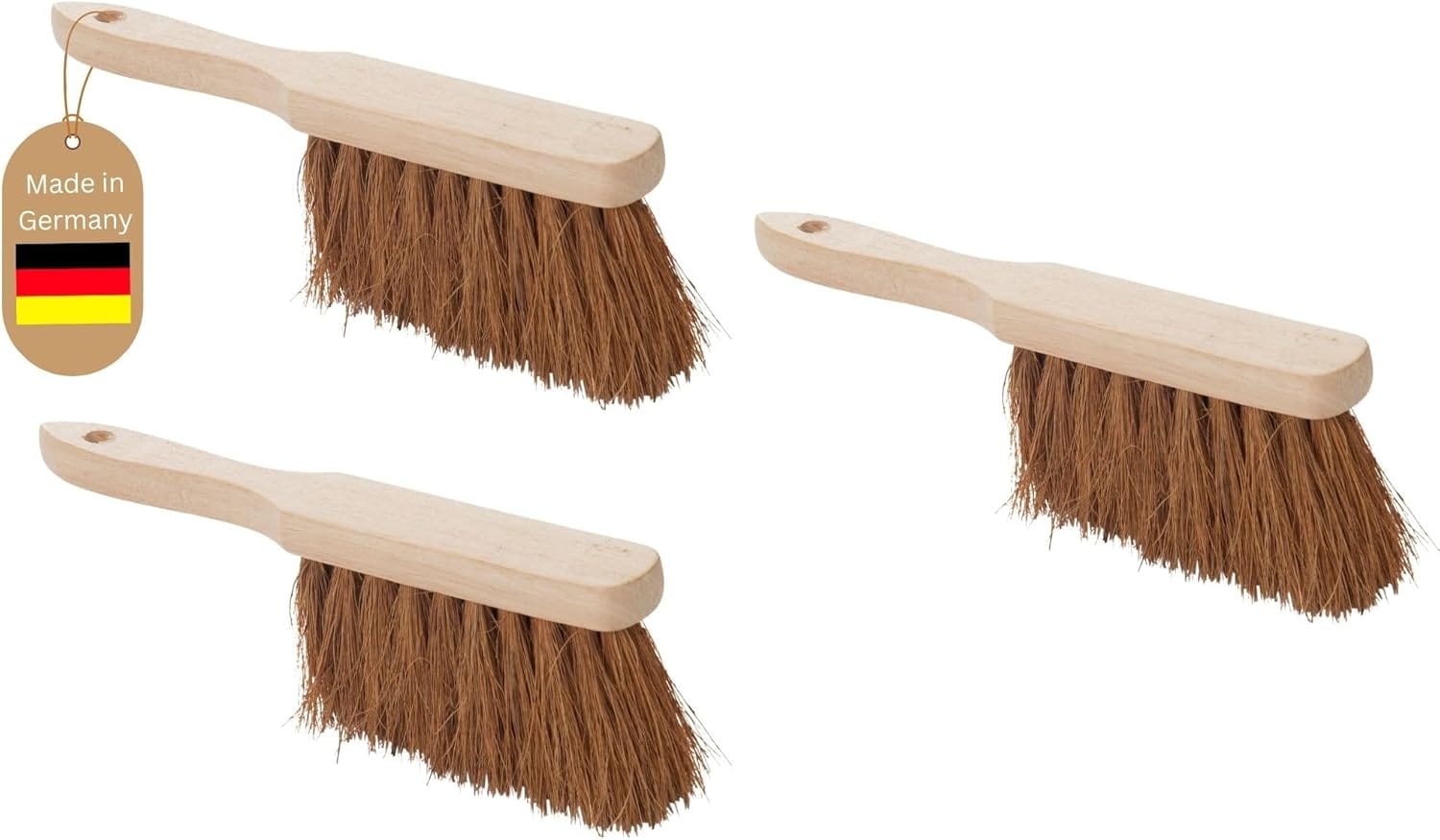 3X Handfeger KOKOSBORSTEN Autohandfeger Besen weiche Borsten Kokosfeger Industriehandfeger Auto Schneebesen Holz Hand Brush Handfeger Grob Handfeger Campen Besen Auto Handfeger Drau&szlig;en 
