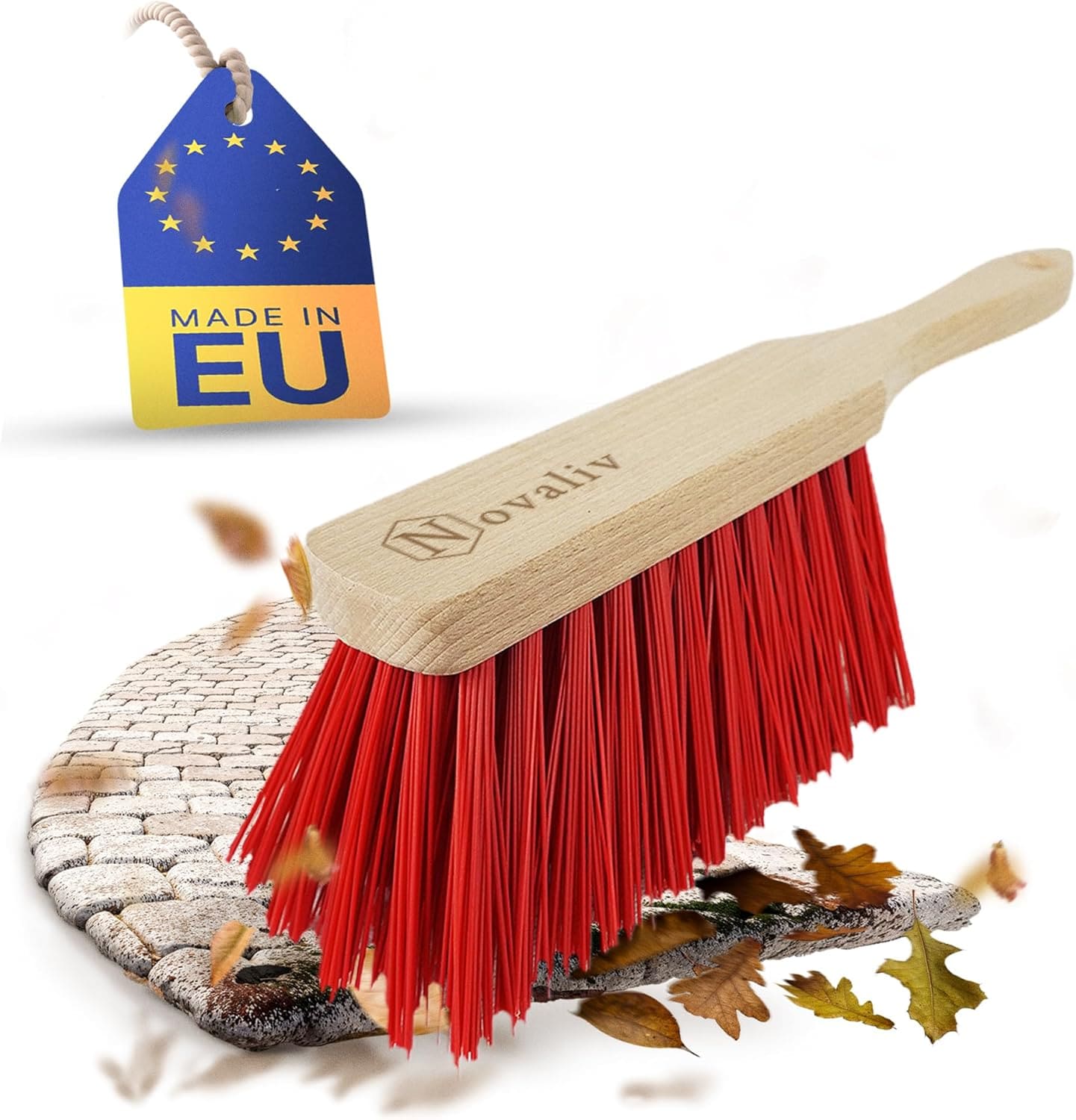 ELASTON Handfeger Drau&szlig;en Handbesen Holz Kehrwisch Industriehandfeger Auto Schneebesen Holz Hand Brush Handfeger Grob Handfeger Camping Besen Vorzeltteppich Wohnwagen Handfeger Stra&szlig;e 