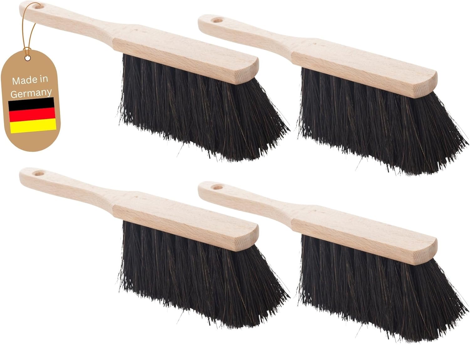 4er Set Handfeger Klein ARENGABORSTEN Handbesen Auto Kehrwisch Industriehandfeger Auto Schneebesen Holz Hand Brush Handfeger Grob Handfeger Camping Besen Vorzeltteppich Wohnwagen Drau&szlig;en 