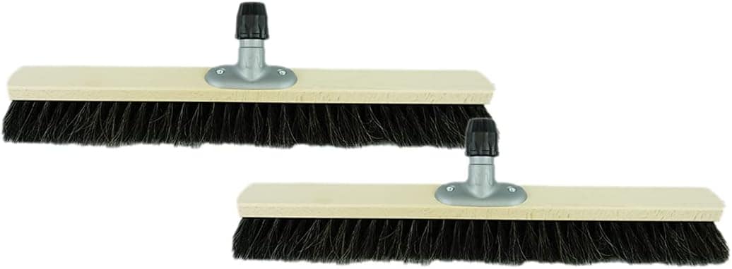 2X Rosshaarbesen 50 cm Besenkopf I Besen ohne Stiel I Rosshaar schwarz I Saalbesen breit Kehrbesen Haushaltsbesen Werkstattbesen Besen Balkon 
