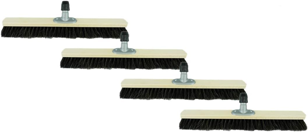 4X Besen Naturhaar 50 cm Besenkopf I ohne Stiel I Rosshaar schwarz I Besen f&uuml;r drinnen I Schneebesen Allzweckbesen Hausbesen Innenbereich 