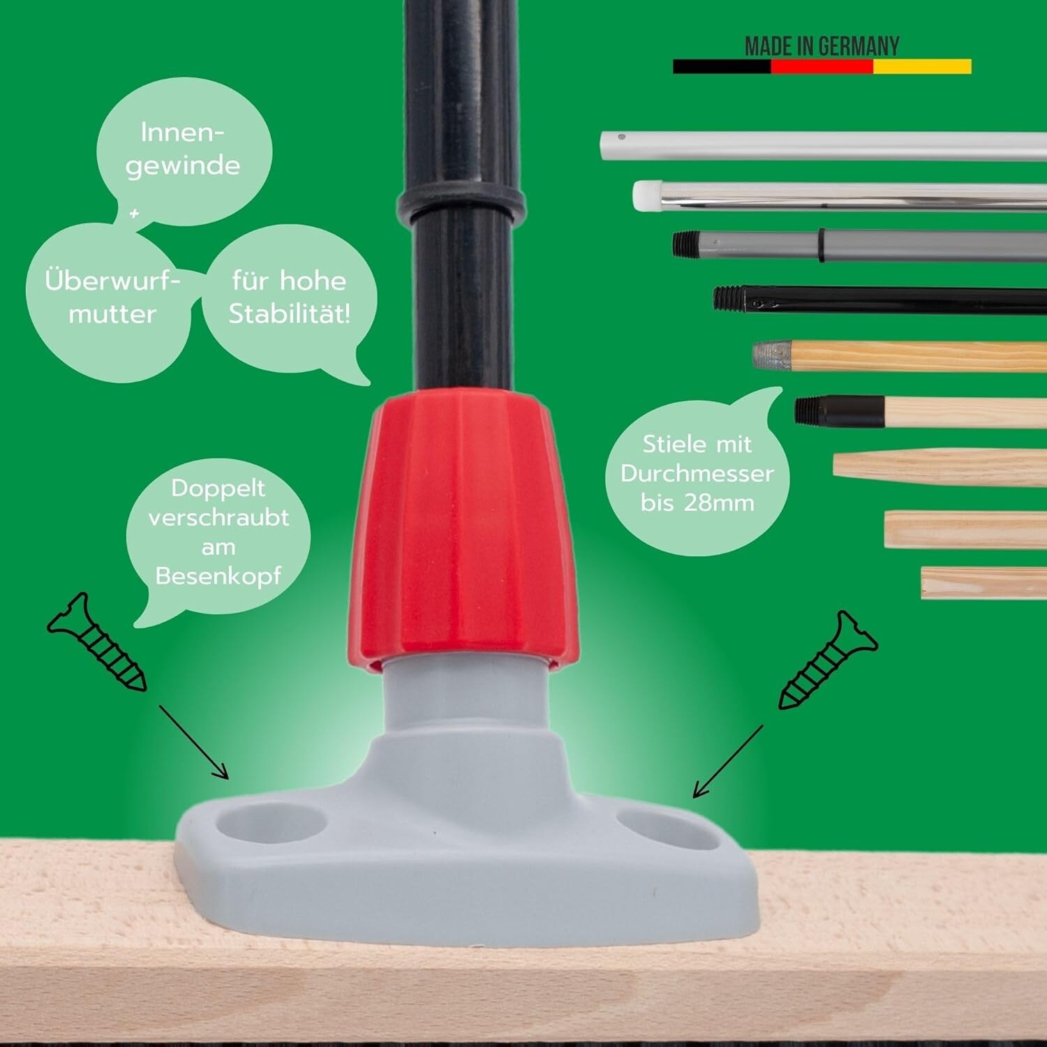 Rosshaarbesen Naturhaar Set 50 cm I Besen Handbesen und Schaufel Teleskopstiel I Rosshaar schwarz I mit Stiel ausziehbar I Kehrbesen Haushaltsbesen Werkstattbesen