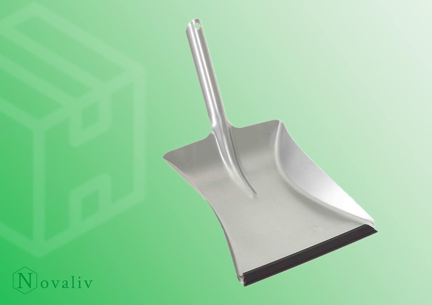 Kehrblech Silber Verzinkt mit Gummilippe f&uuml;r feinen Staub - Kehrschaufel Metall Kehrblech zum Aufkehren Kohleschaufel Handkehrset Kehrblechset Kehrschaufel - Camping Feger und Kehrblech 