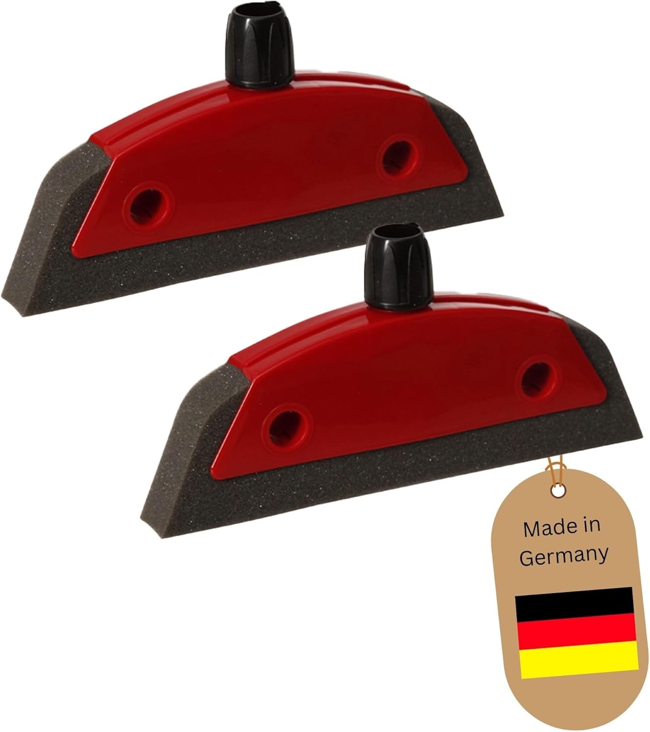 2er Set Schaumstoffbesen mit Abzieher Besenkopf Gummi Friseurbesen Schwarz Noppenbesen Hundehaarentferner Broom Parkett Besen für Drinnen Teppichbesen Bodenabzieher Haushaltsbesen Wunderbesen