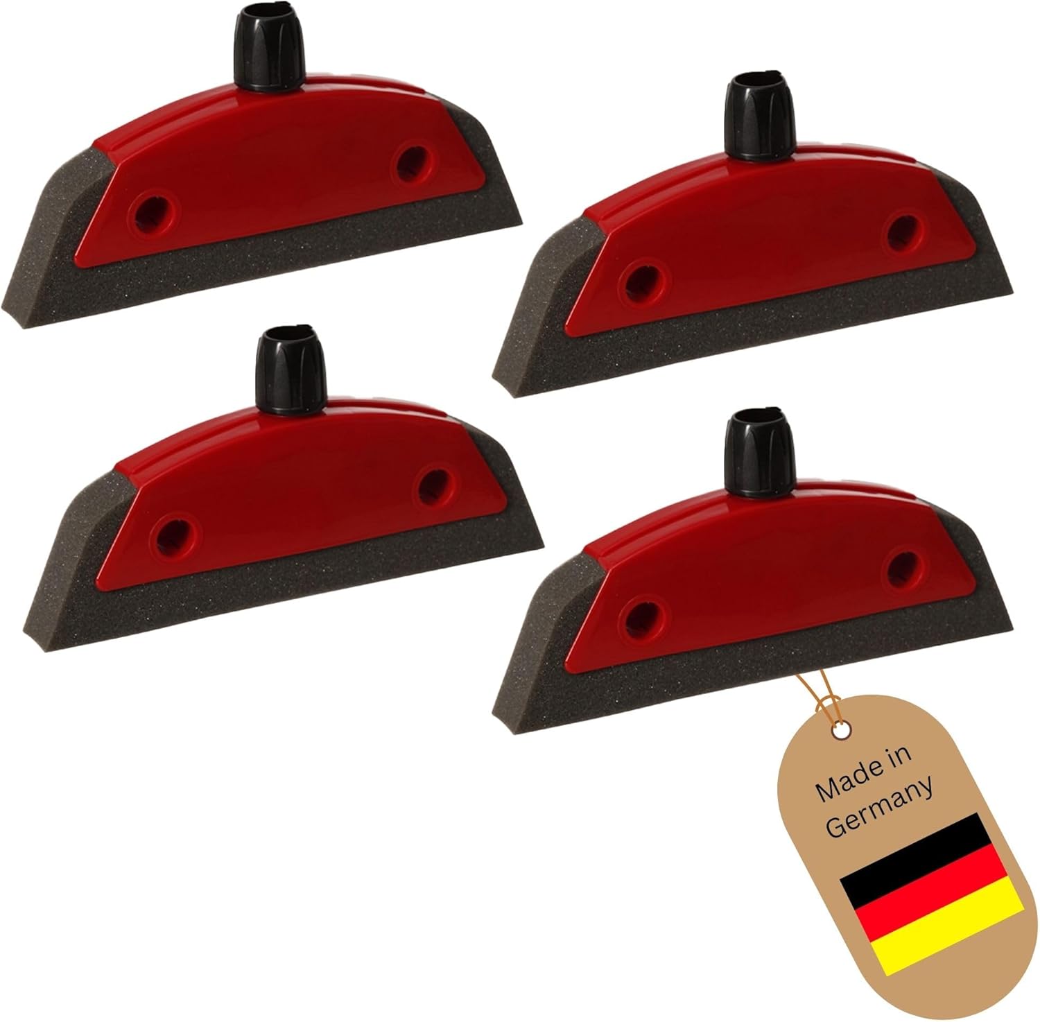 4 St&uuml;ck Schaumstoffbesen mit Abzieher Besenkopf Gummi Friseurbesen Schwarz Noppenbesen Hundehaarentferner Broom Parkett Besen f&uuml;r Drinnen Teppichbesen Bodenabzieher Haushaltsbesen Wunderbesen 