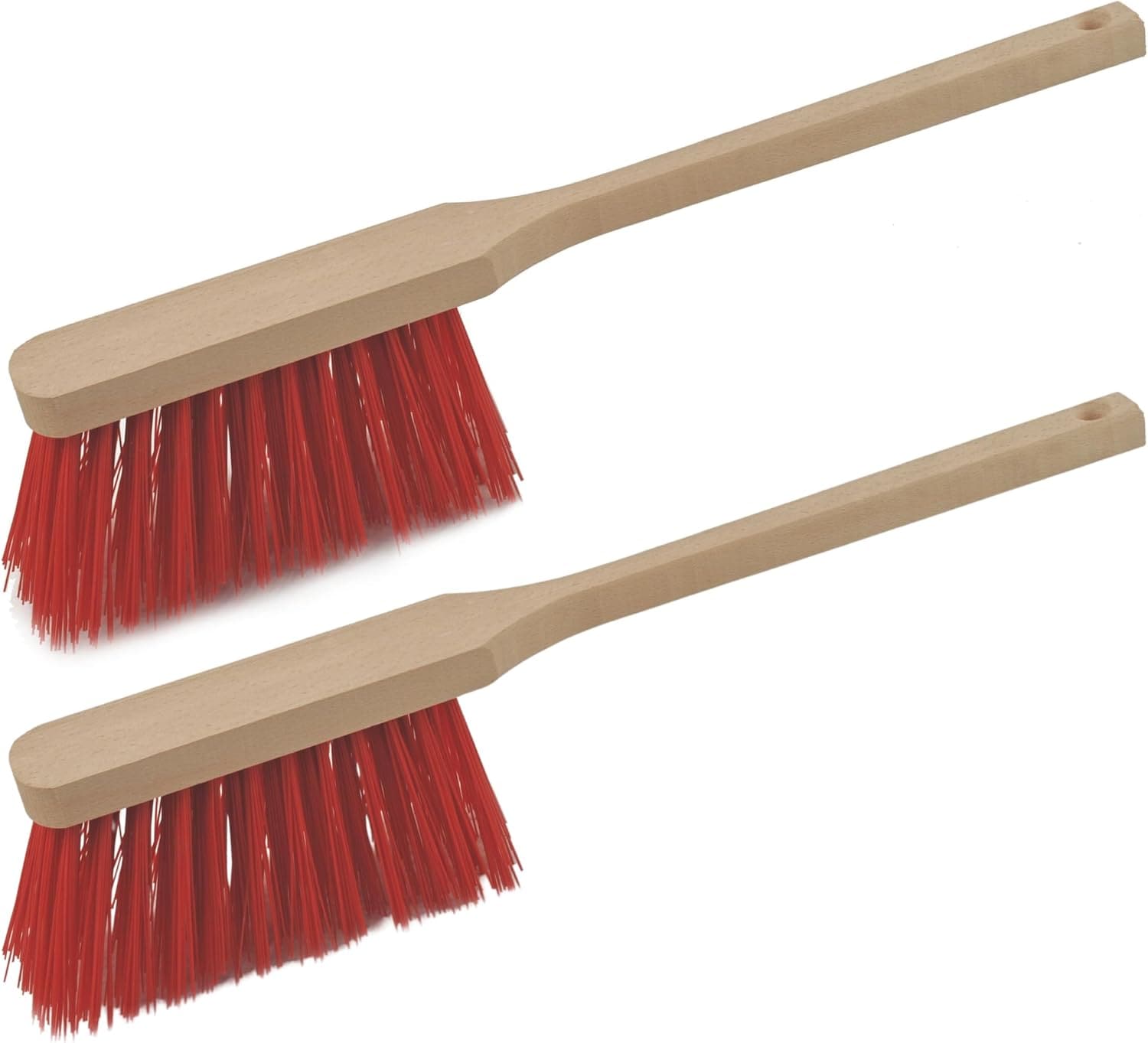 2X Handbesen Langer Stiel I 45 cm I Elastonborsten I Auto Schneebesen Kehrbesen Waschb&uuml;rste Brush and pan 