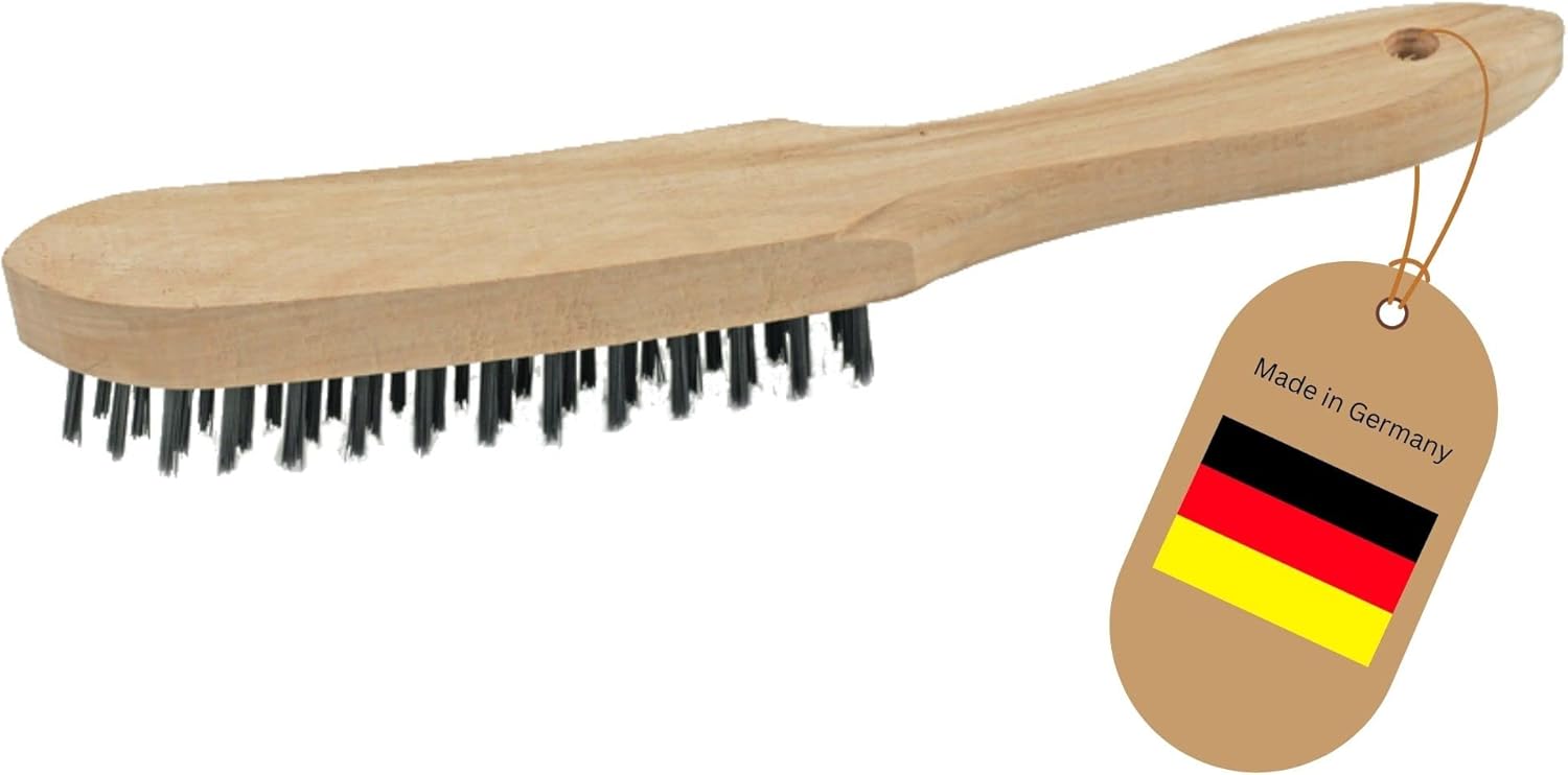 Drahtb&uuml;rste I 5-reihig I 27 cm lang I mit Holzgriff I Bremssattelb&uuml;rste Grill Drahtb&uuml;rste Kratzb&uuml;rste Metallb&uuml;rste Handdrahtb&uuml;rste Kehlnahtb&uuml;rste Wire Brush 